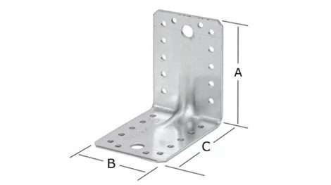 PERFORÁLT SAROKÖSSZEKÖTŐ 90x90x65mm ERŐSÍTETT